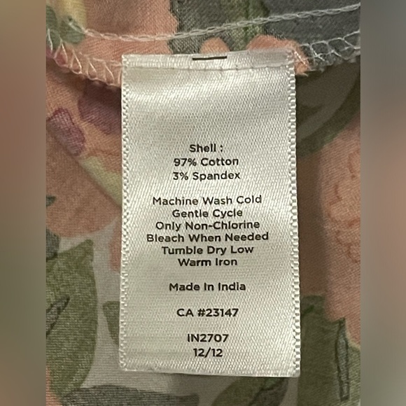 Talbots Petite Sleeveless Floral Print Collar Button Front Closure Dress Size 8P - Picture 9 of 12